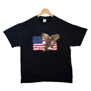 Vintage American Eagle USA Flag Men's T-Shirt XL Y2K Vtg